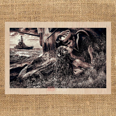 SAILOR AND MERMAID laser-ready grayscale file 3DWave.us